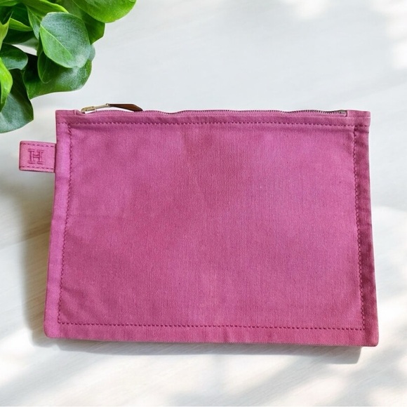 Authentic HERMES Pink Cotton Bora Bora Pouch Travel Toiletry Bag - Picture 1 of 11